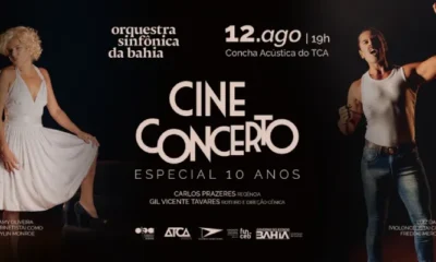 Osba comemora 10 anos de CineConcerto em 12 de agosto na Concha Acústica do TCA