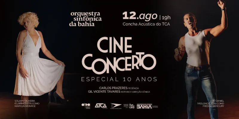 Osba comemora 10 anos de CineConcerto em 12 de agosto na Concha Acústica do TCA